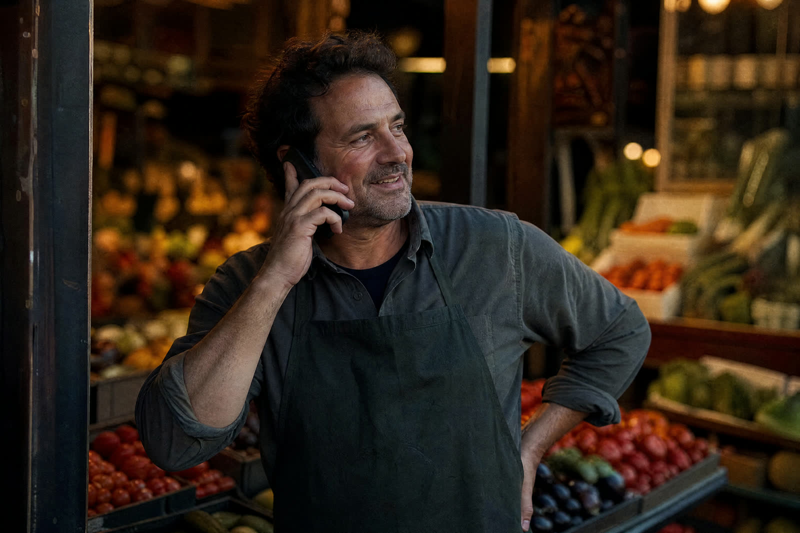 Business owner taking the call